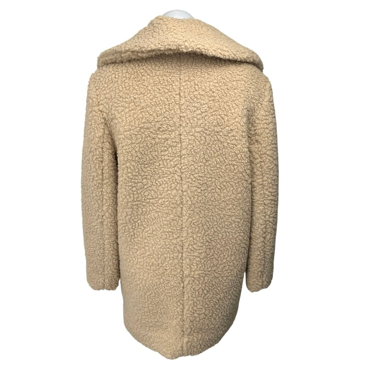 & Other Stories Beige Tan Faux Shearling Sherpa Button Down Teddy Coat Jacket S