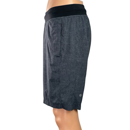 Lululemon T.H.E. Heathered Gray Textured Activewear Lounge Casual Shorts Size S