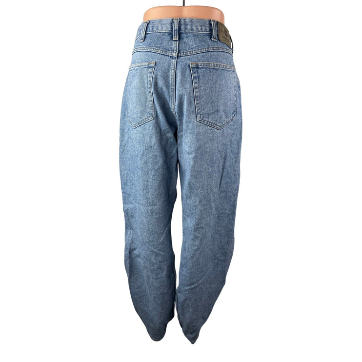 Wrangler Women's Blue High Rise Baggy Relaxed Straight Leg Denim Jeans 34x34