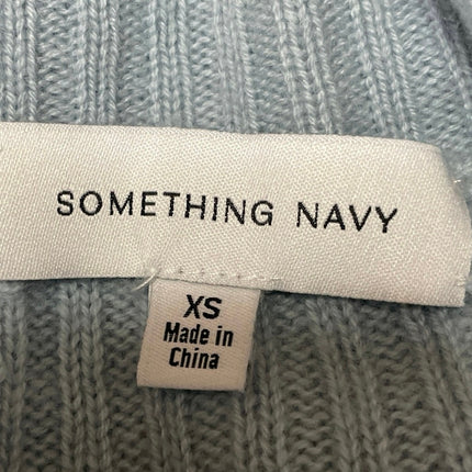 Something Navy Light Blue Long Sleeves Knit Turtleneck Cropped Sweater Top XS