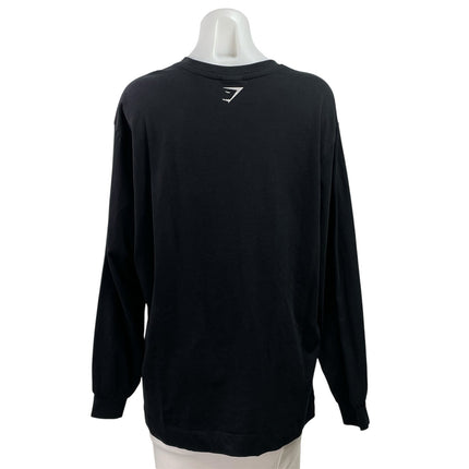 Gymshark Women's Black Strength Dept Long Sleeve Crewneck Sweatshirt Top Size M