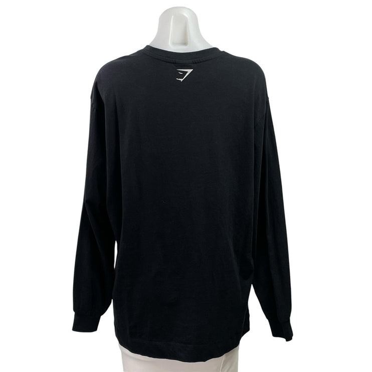 Gymshark Women's Black Strength Dept Long Sleeve Crewneck Sweatshirt Top Size M