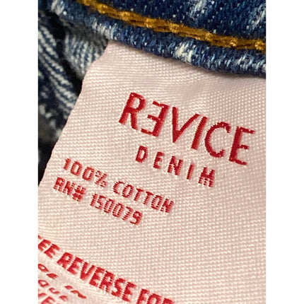 NEW Revice Women's Blue Acid Wash High Waisted Flare Cropped Denim Jeans Size 26