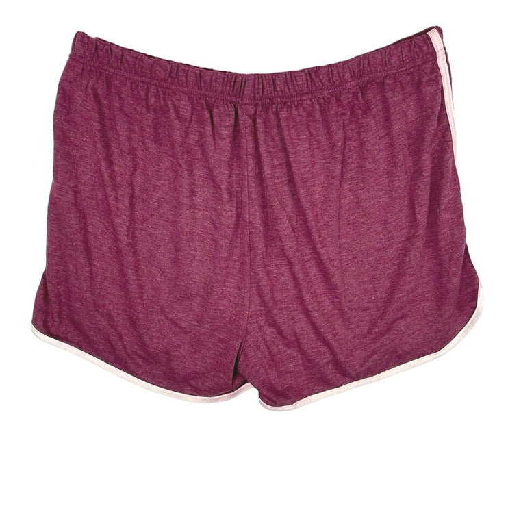 Women's Purple High Rise Elastic Waist Athletic Fitness Mini Shorts Size XL