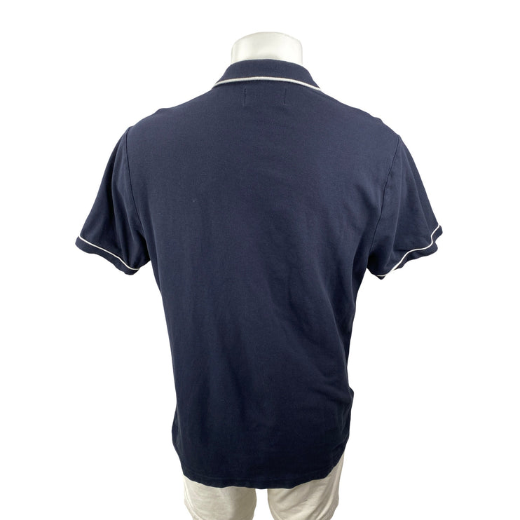 Penguin Men's Navy Blue Logo Golf Pocket Shorts Sleeve Polo Shirt Top Size XL