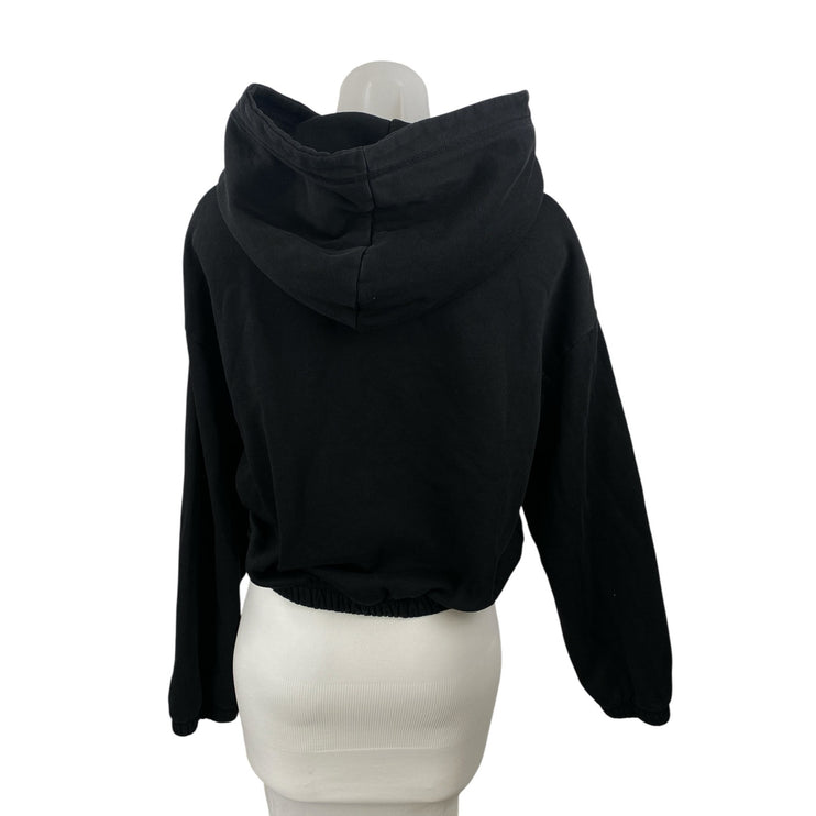 Zara Women's Black Yoga Athletic Activewear Crop Sweater Hoodie Sweatshirt Top L