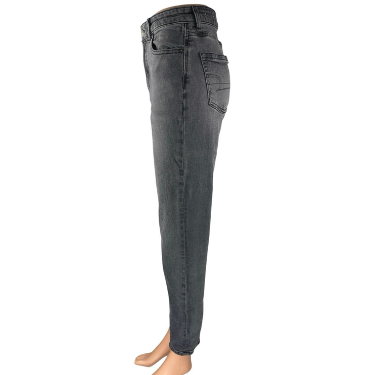 American Eagle Women's Black High Waist Straight Skinny Denim Mom Jeans Pants 2