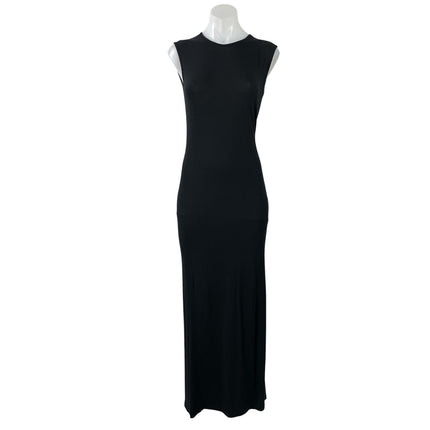Maggie Marilyn Black Sleeveless Crew Neck Knit Stretch Bodycon Maxi Dress Size M
