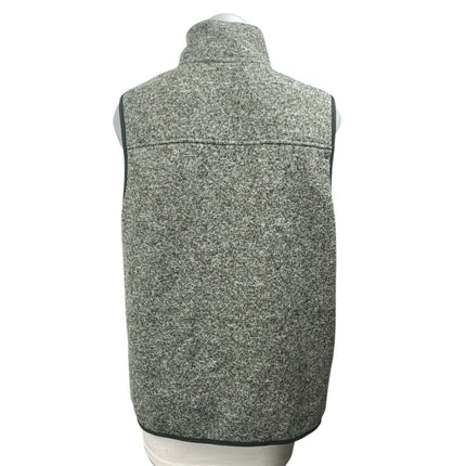 Eddie Bauer Women's Gray Sleeveless Turtleneck Fleece Full Zip Sweater Vest L