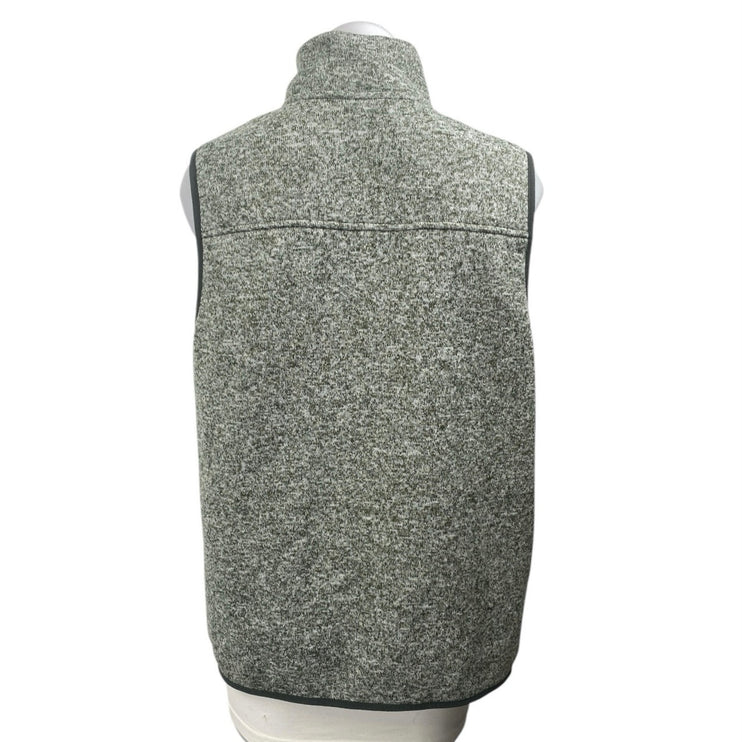 Eddie Bauer Women's Gray Sleeveless Turtleneck Fleece Full Zip Sweater Vest L