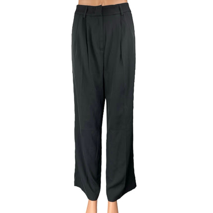 Sassy Zoey Black Pleated High Waisted Wide Leg Trousers Dress Pants Size 4/6