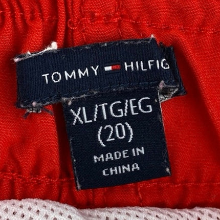 Tommy Hilfiger Kids Boys Red Logo Drawstring Casual Lounge Sweat Shorts Size XL