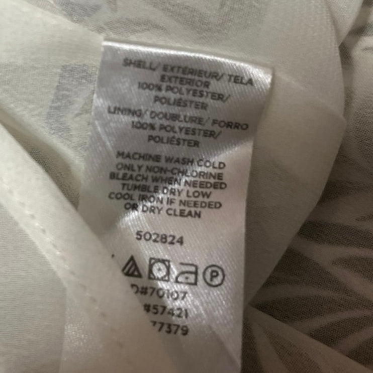 Ann Taylor LOFT Green White Leaf Print Sleeveless Blouse Cami Tank Top Size M