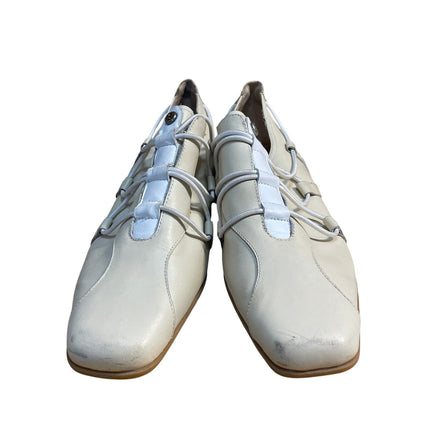 Sweet De Pindiere Women's White Ivory Leather Slip On Classic Shoes Size 10