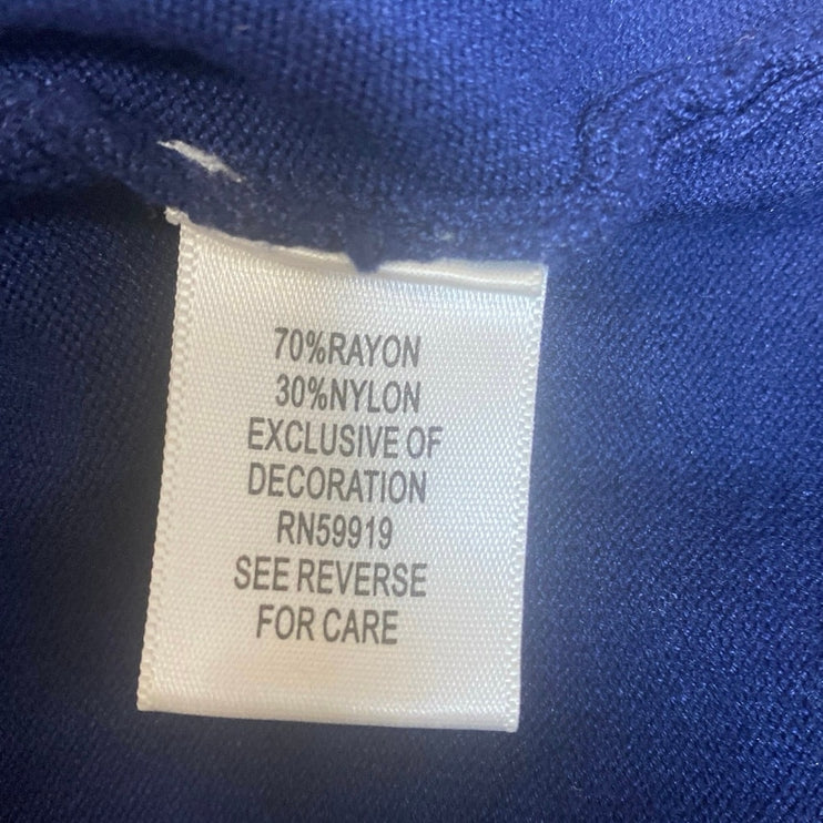 APT. 9 Womens Blue Short Puff Sleeve Scoop Neck Knit Pullover Blouse Top Size SP