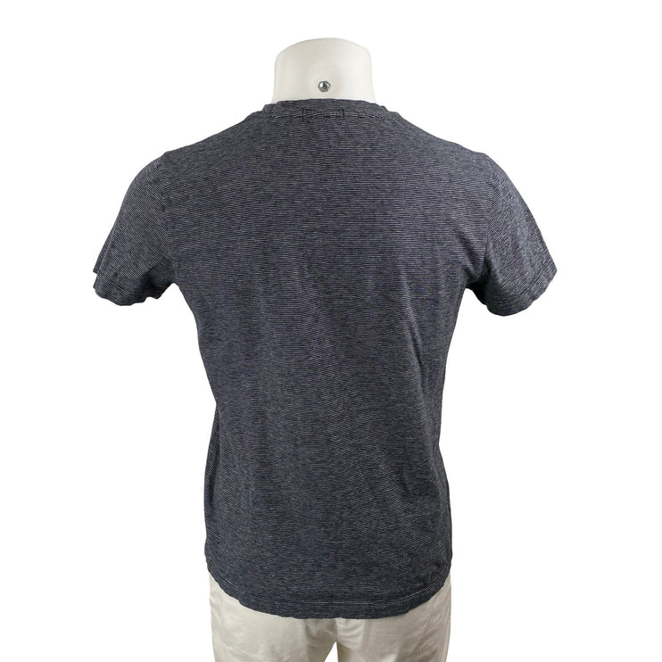 Theory Men's Black Striped Short Sleeve Crew Neck Basic T Shirt Tee Top Size M
