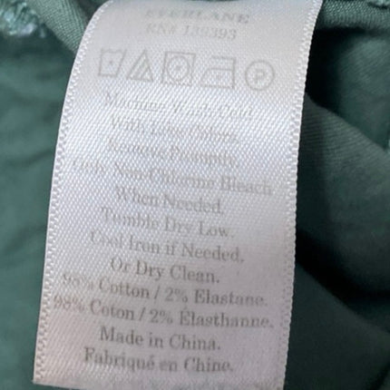 Everlane Women's Green High Rise Pleated Tapered Leg Crop Trousers Pants Size 0
