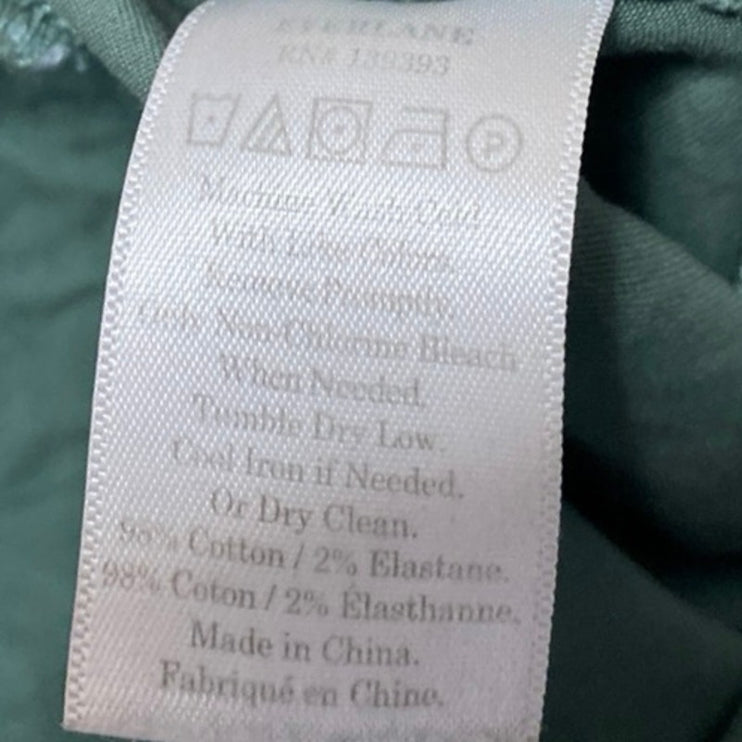 Everlane Women's Green High Rise Pleated Tapered Leg Crop Trousers Pants Size 0