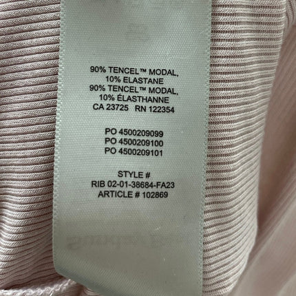 Artizia Sunday Best ReRib Pink Short Sleeve Ribbed Knit Crew Neck T Shirt Top XS