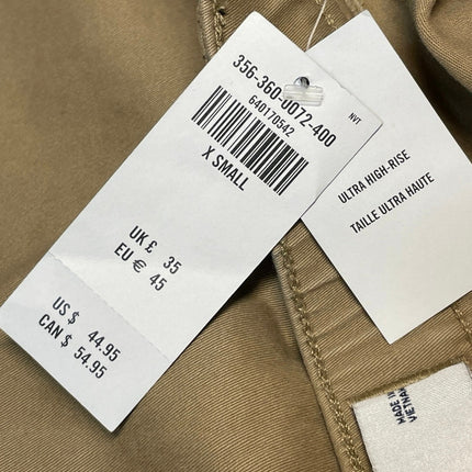 NEW Hollister Tan High Rise Baggy Barrel Belt Tapered Pleated Trousers Pants XS