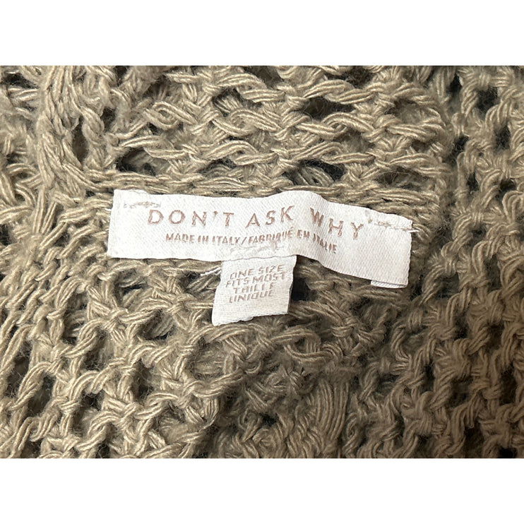 American Eagle Outfitters Dont Ask Why Tan Open Knit Crochet Cardigan Sweater OS