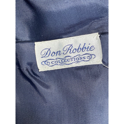 Don Robbie Women's Blue One button Notch Colalr Long Sleeve Blazer Coat Jacket M