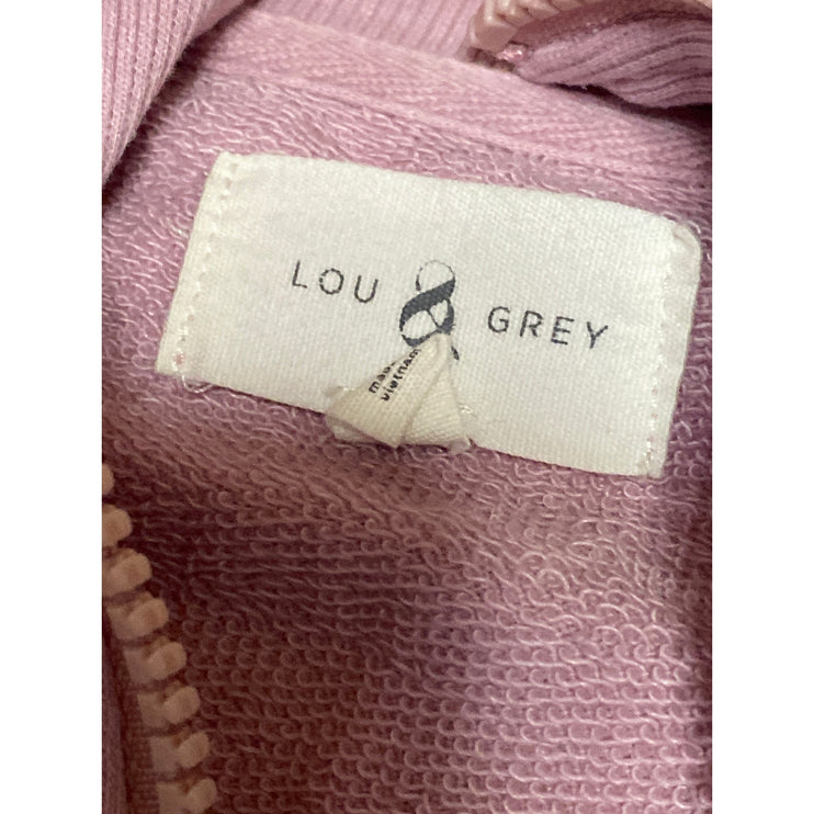 Lou & Grey Women's Pink Coral Tie Dye Quarter Zip Long Sleeve Sweatshirt Top XS