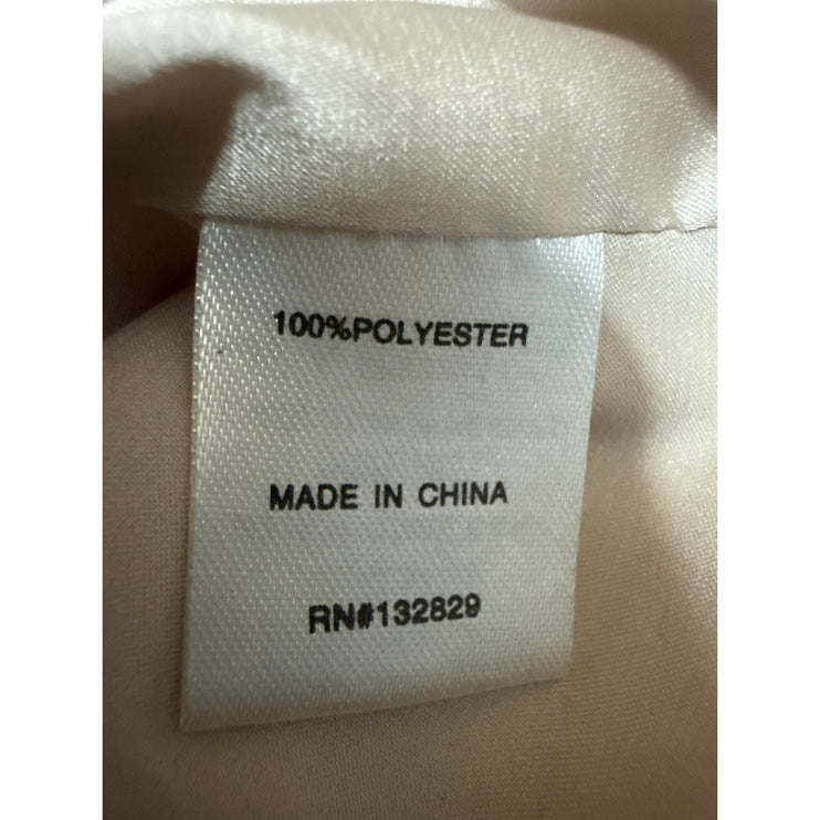 Superdown Beige Silk Satin Sleeveless Halter V Neck Open Back Tank Top Size S