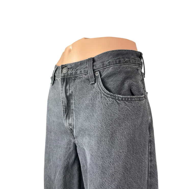 Levi's Ribcage Men's Black Washed Mid Rise Straight Leg Denim Jeans Size 29