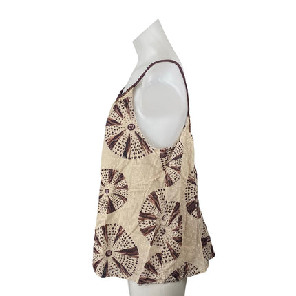 Anthropologie X Forever That Girl Beaded Brown Mandala Tie Dye Cami Tank Top M