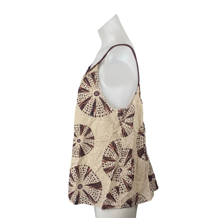 Anthropologie X Forever That Girl Beaded Brown Mandala Tie Dye Cami Tank Top M