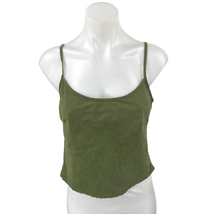 Princess Polly Women's Green Sleeveless Cami Camisole Cropped Tank Top Size 6