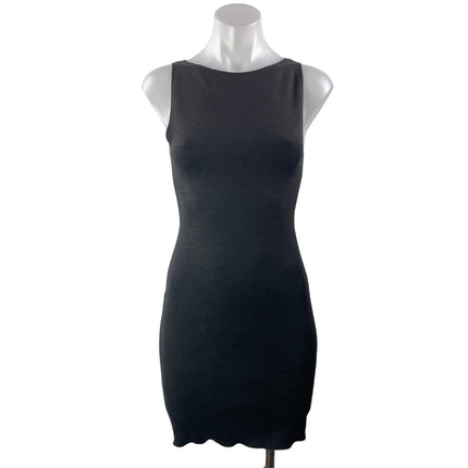 Zara Women's Black Sleeveless High Neck Knit Stretch Mini Bodycon Dress Size S