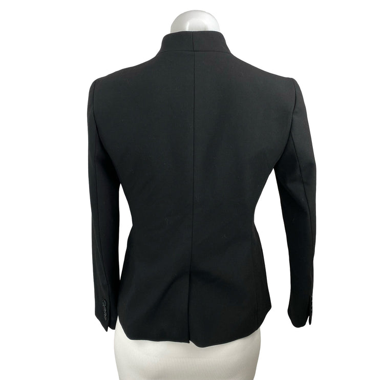 Ann Taylor Women's Black Collarless Long Sleeve Cutaway Blazer Coat Jacket 00P