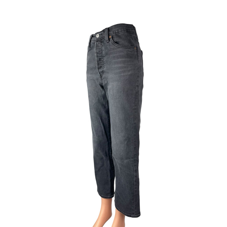 Levi's Women's Gray High Waisted Ribcage Straight Ankle Denim Jeans Pants Sz 26