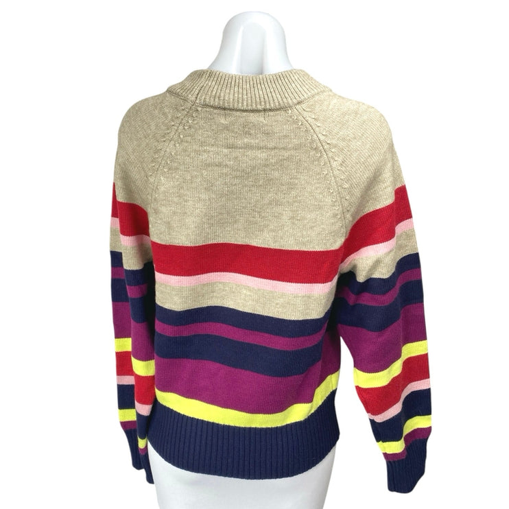 Lea & Viola Women's Multicolor Striped Colorblock Long Sleeve Sweater Top Size M