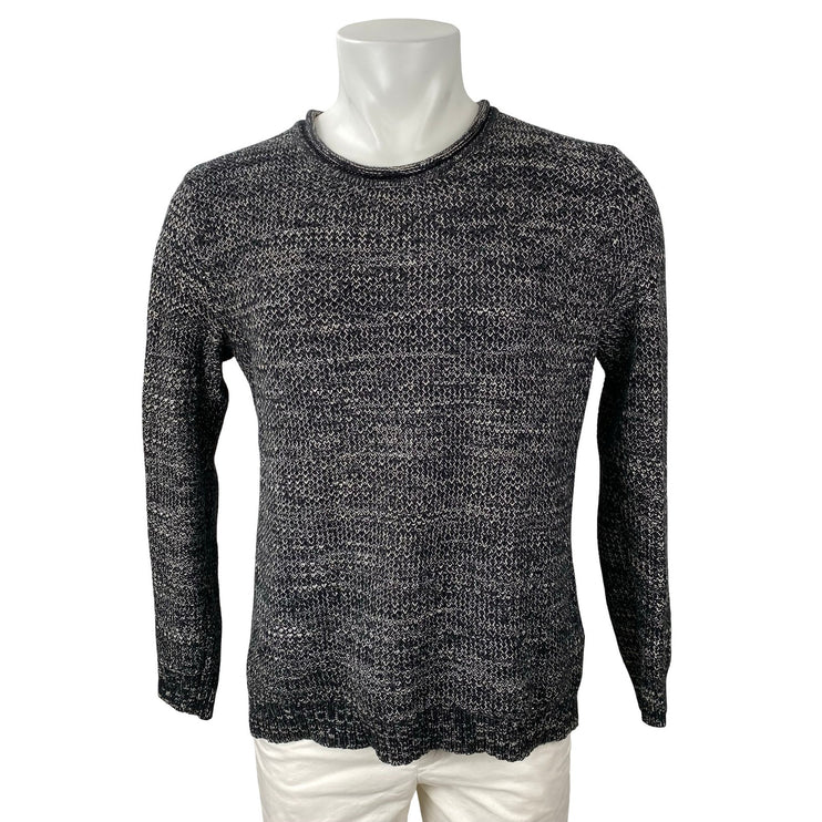O'Hanlon Mills Men's Black Heather Long Sleeve Crew Neck Knit Sweater Top Size M