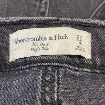 Abercrombie & Fitch The Dad High Rise Women's Black Distressed Denim Jeans Sz 27