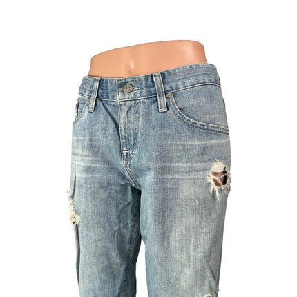 Adriano Goldschmied Distressed Slouchy Slim Boyfriend Denim Jeans Pants Size 28R