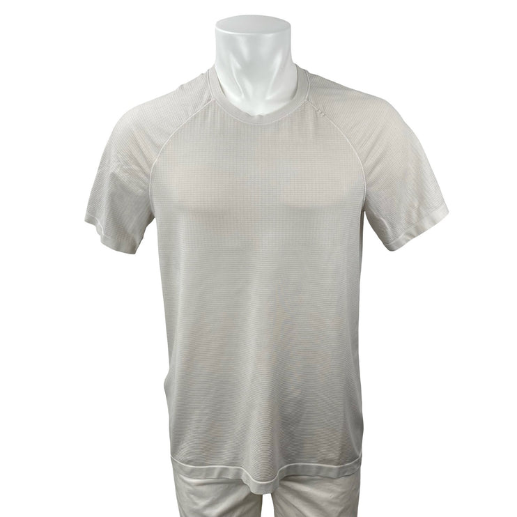 Lululemon Men's Gray Short Sleeve Yoga Workout Running Athletic T Shirt Top L/XL