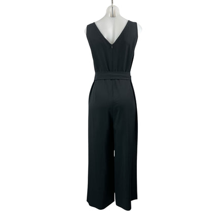 Everlane Women's Black Sleeveless Belted Wide Leg V-neck Romper Jumpsuit Size 4
