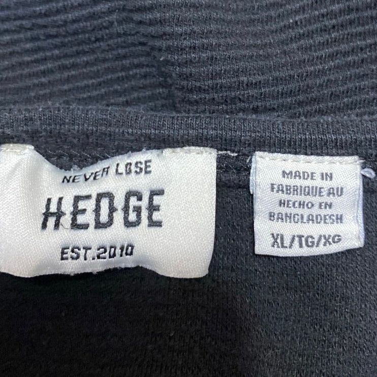 Never Lose Hedge Men's Black Long Sleeve Pocket Ribbed Knit T Shirt Tee Top XL