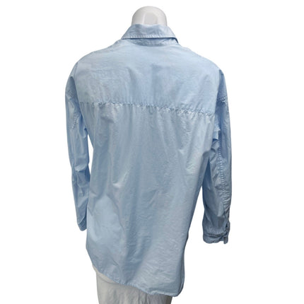 Aritzia Wilfred Women's Blue Long Sleeve Collar Button Down Shirt Top Size XS