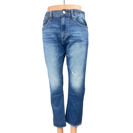 Pacsun Vintage Skinny Womens Blue High Rise Frayed Hem Denim Jeans Pants 32x32