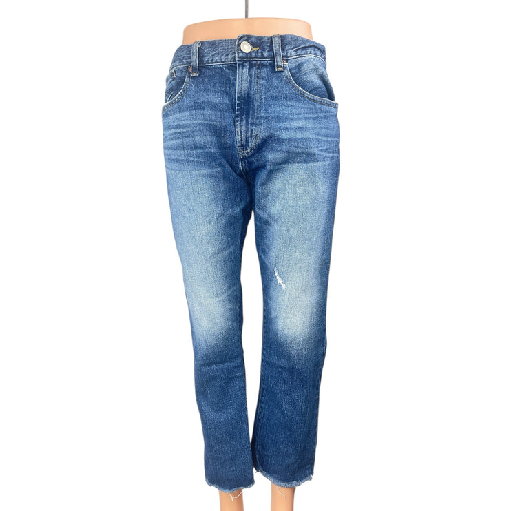 Pacsun Vintage Skinny Womens Blue High Rise Frayed Hem Denim Jeans Pants 32x32