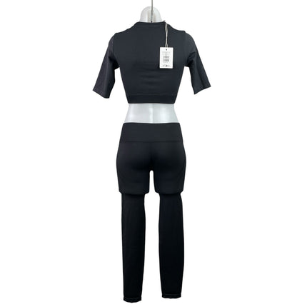 NEW Gymshark Everyday Seamless Women's Black Crop Top & Legging Pants Sets Sz S