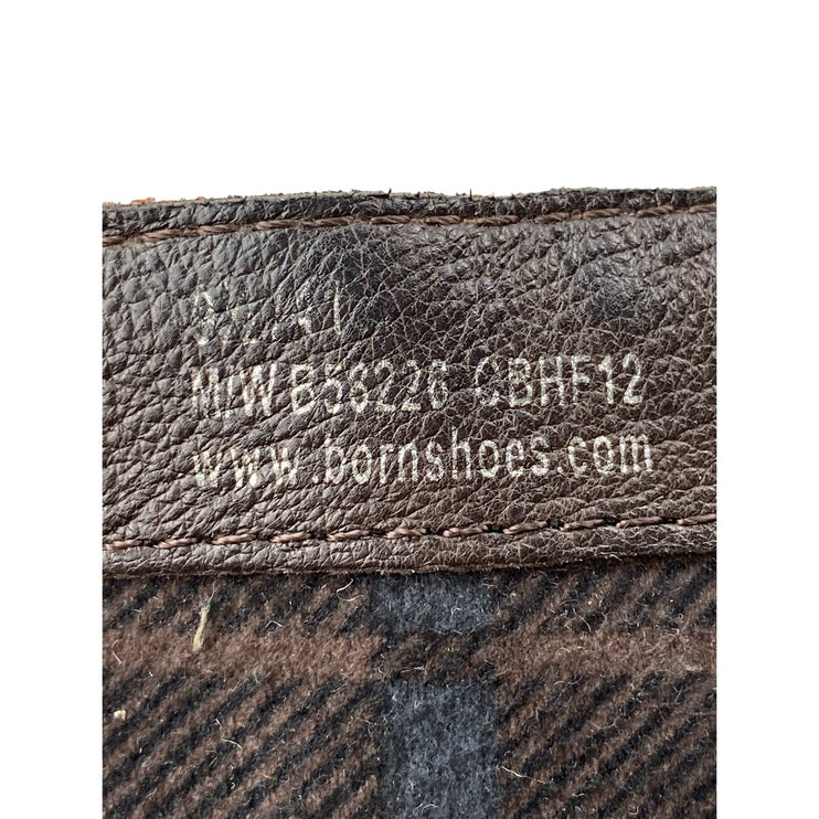 BORN Nuri Women's Brown Leather Harness Round Toe Heeled Ankle Boots Size 9