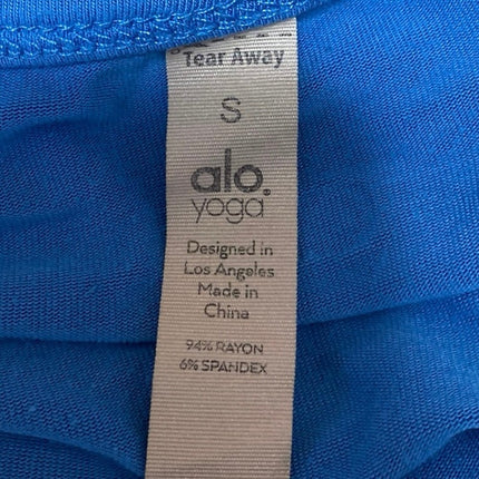 Alo Yoga Women's Blue Sleeveless Twist Front Cami Camisole Crop Tank Top Size S