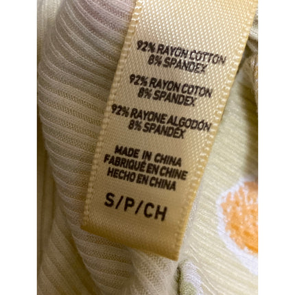 Fruit Riot Women's Yellow Ribbed Knit Long Sleeve Sleepwear Pajama Set Size S