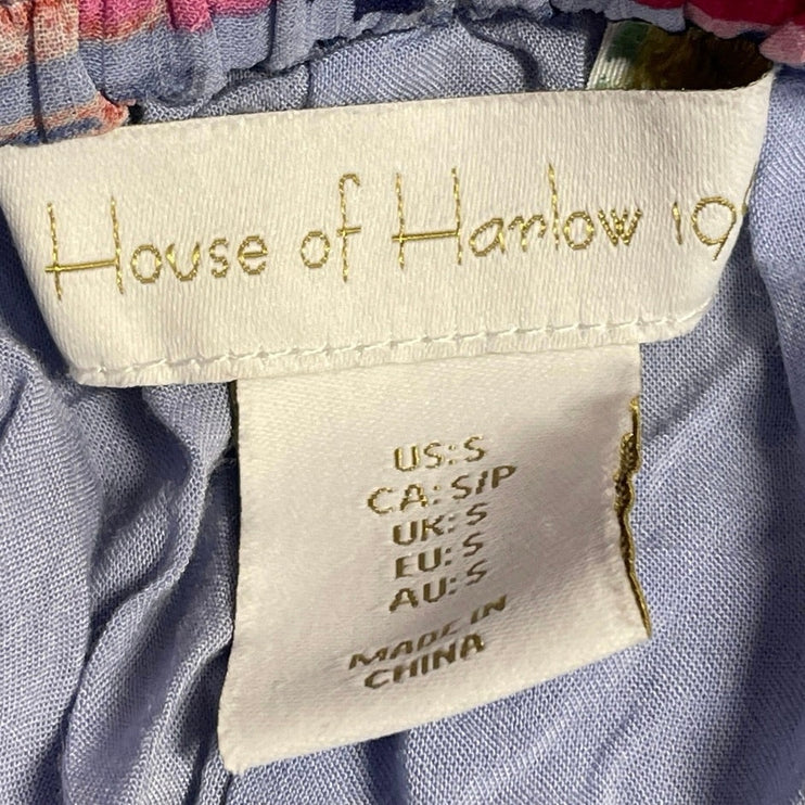 House of Harlow 1960 Purple Pink Floral Ruffle Tiered Maxi A-line Skirt Size S